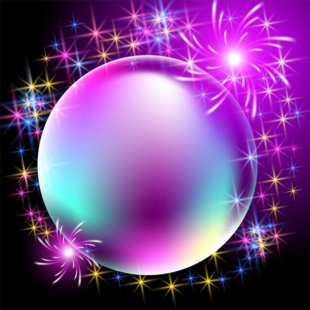 Glowing background with bubbles and salute