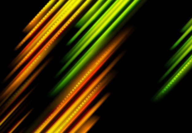 Glowing contrast green and orange stripes background Abstract colorful vector design