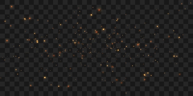 Glowing light effect with many glitter particles isolated on transparent background Vector
