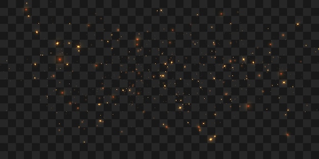 Glowing light effect with many glitter particles isolated on transparent background Vector