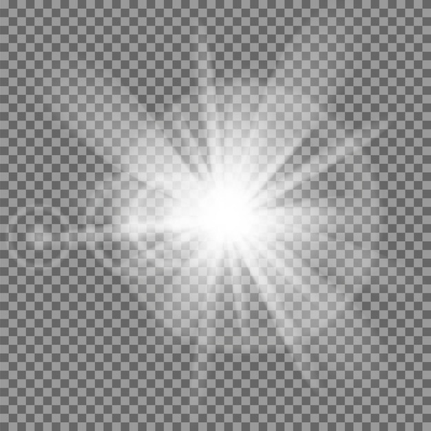 Glowing light explodes isolated on transparent background Vector illustration