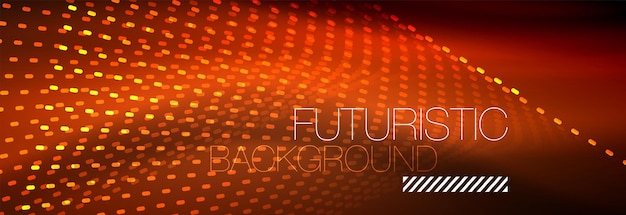 Glowing light particles in dark neon space magic glow shiny abstract background
