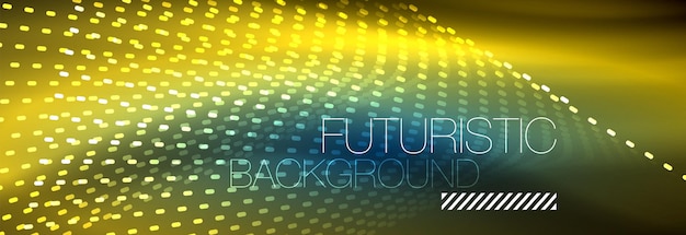Glowing light particles in dark neon space magic glow shiny abstract background