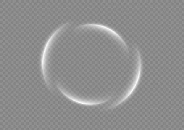 Glowing lines speed Light effect spark White trail wave Luminous circle Shiny twirl trace Vector
