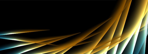 Glowing orange and blue laser lines abstract hitech banner