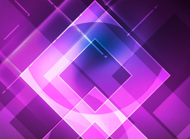 Glowing squares in the dark digital abstract background vector technology hitech template