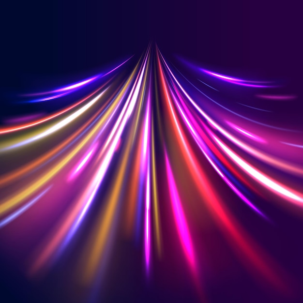 glowing wave swirl impulse cable lines highspeed light trails effect futuristic dynamic motion