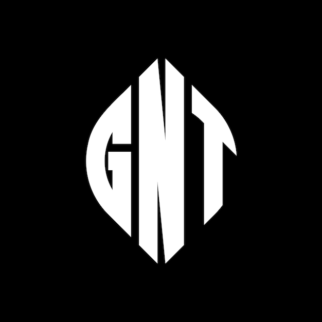 GNT circle letter logo design with circle and ellipse shape GNT ellipse letters with typographic
