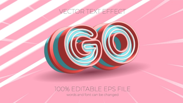 GO editable text effect style EPS editable text effect