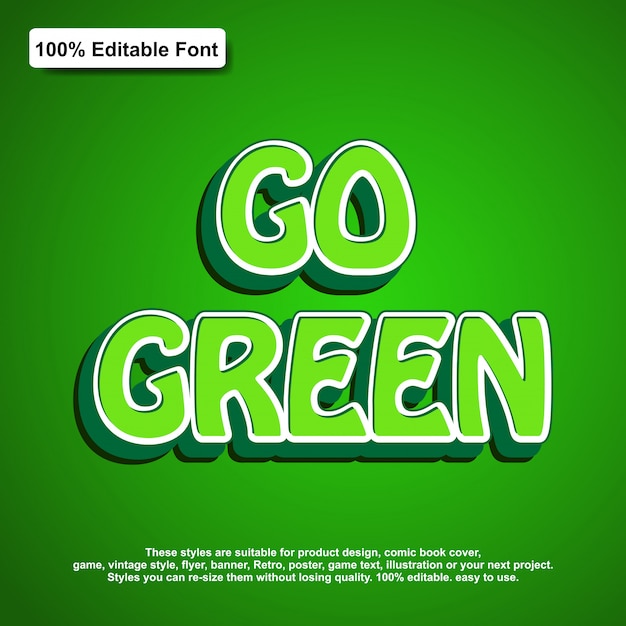 Go green text effect