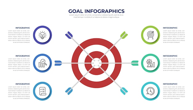Goal infographic template design