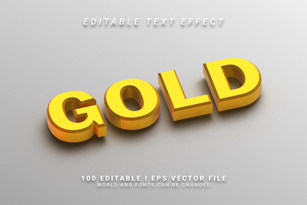 gold 3d style text effect