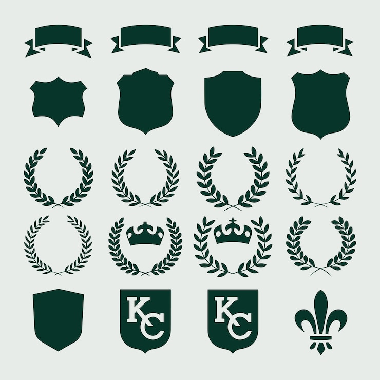 Vektör gold and luxurious shields or badges