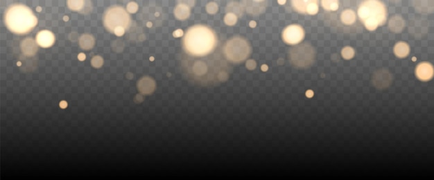 Gold bokeh lights isolated Gold sparkles