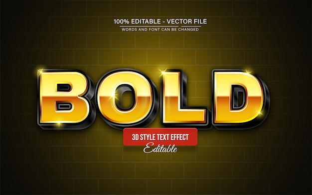 Gold Bold Luxury 3d text effect editable