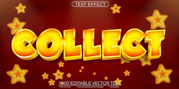 gold coin collect editable and scalable vector text effect