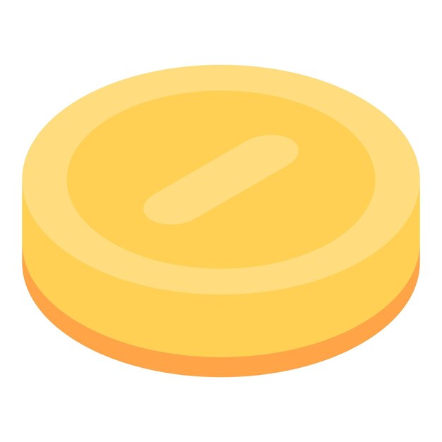 Gold coin icon Isometric of gold coin vector icon for web design isolated on white background