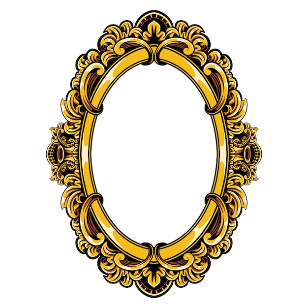 Gold Color Frame With Shadow Stock Illustration