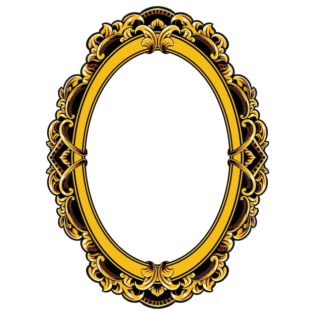 Gold Color Frame With Shadow Stock Illustration