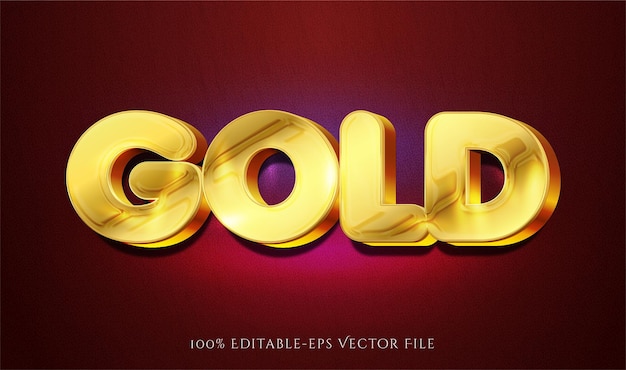Gold editable text effect in golden color