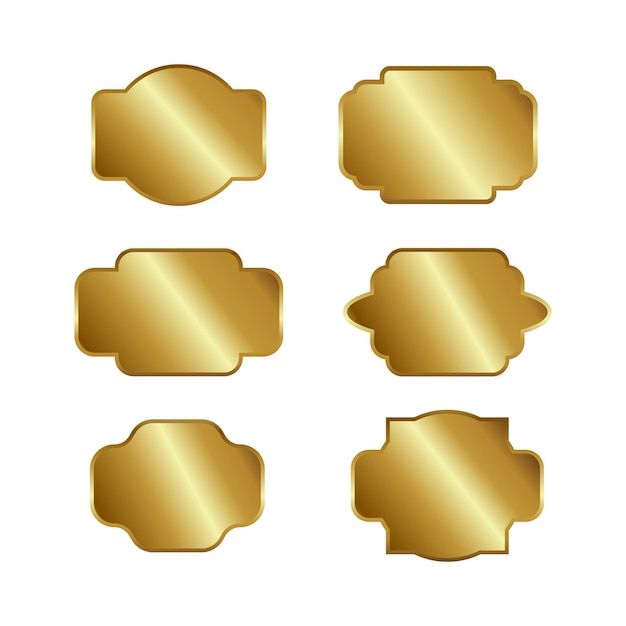 Gold frames set Simple golden design