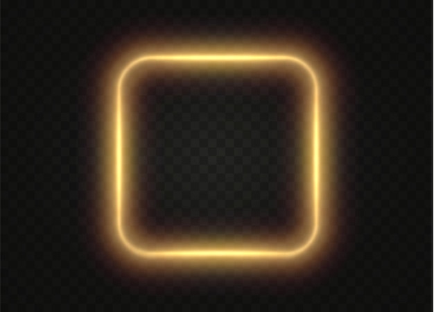 Gold luminous frame Gold border for festive texts Set is a light frame of different shapes PNG