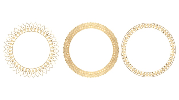 Gold Mandala Frames Set