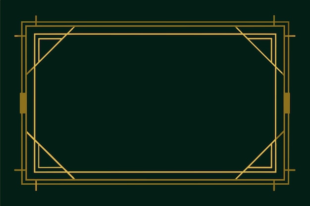 gold ornamental rectangular frame border luxurious vector design element background