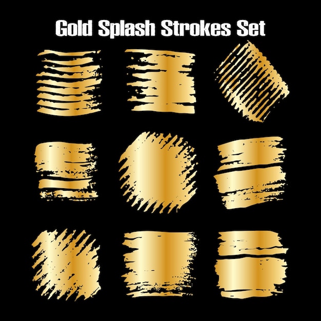 Gold Splash Strokes set