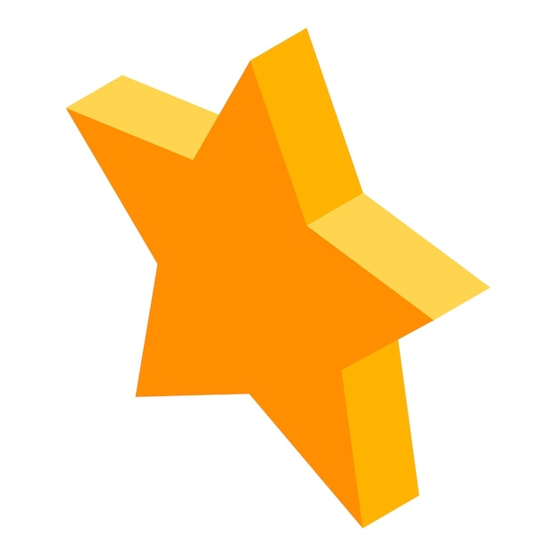 Gold star icon Isometric of gold star vector icon for web design isolated on white background