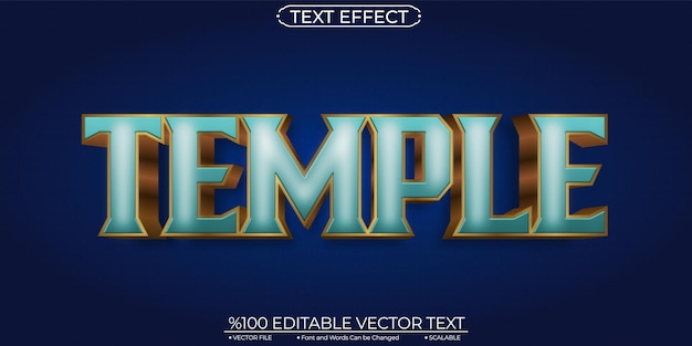 gold temple editable and scalable text effect