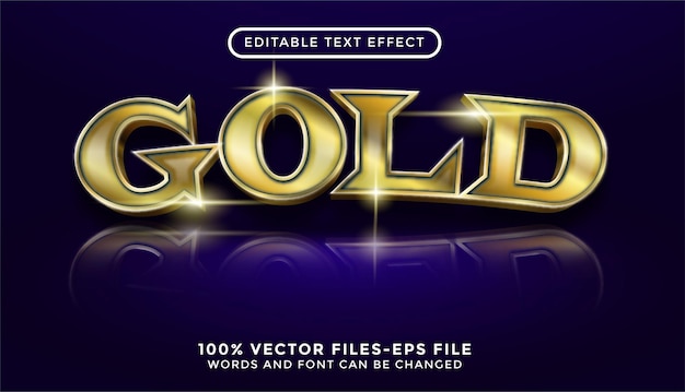 Gold text editable text effect with golden style premium vectors