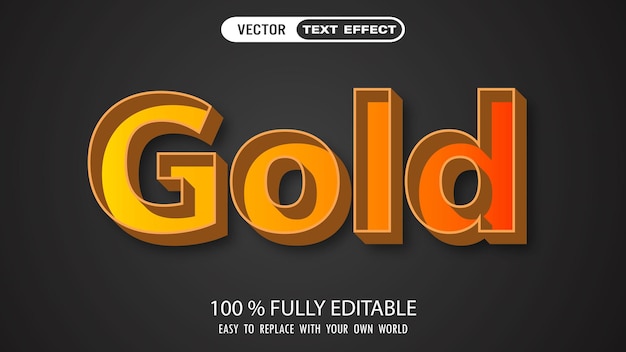 Gold text effect design