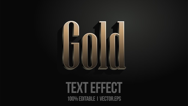 gold text effect editable