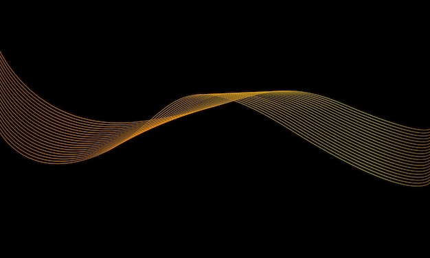 Gold wavy lines art vector illustration