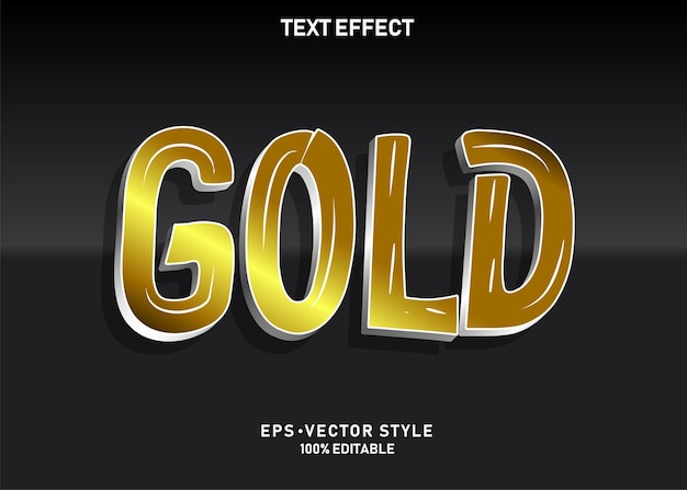 Gold with silver 3d Text Style Effect