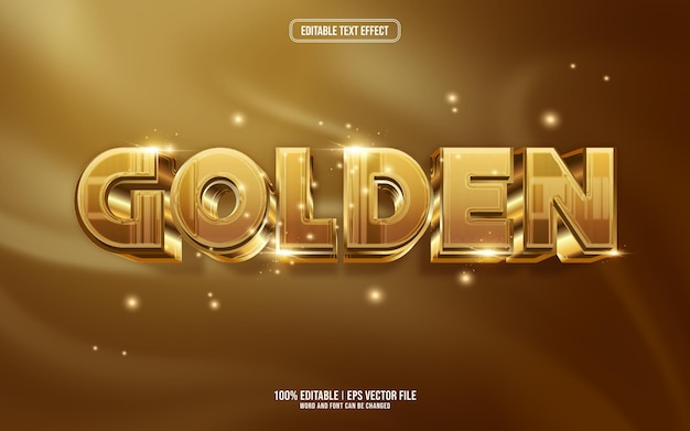 Golden 3D editable text effect