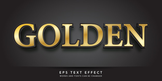 golden 3d editable text effect