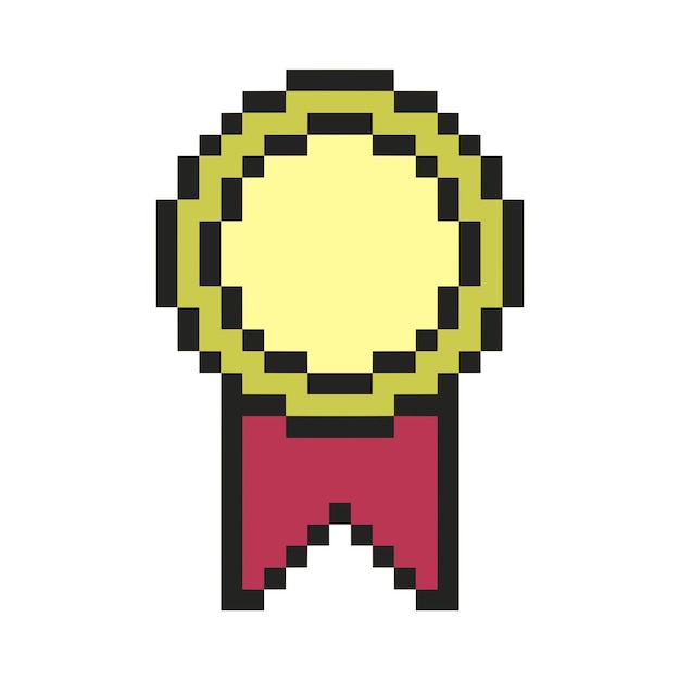 golden circle badge pixel art
