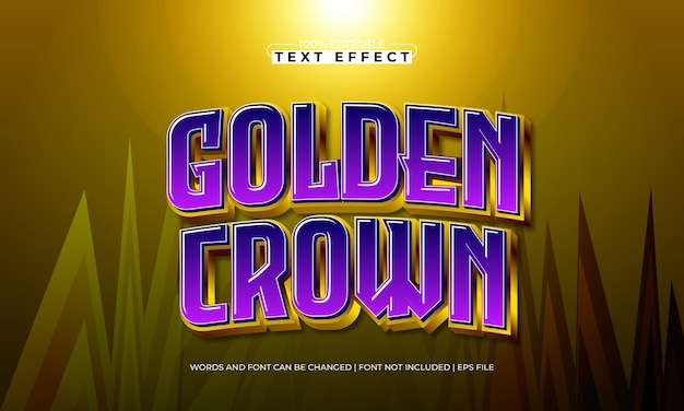 golden crown editable text effect with a king and knight text style