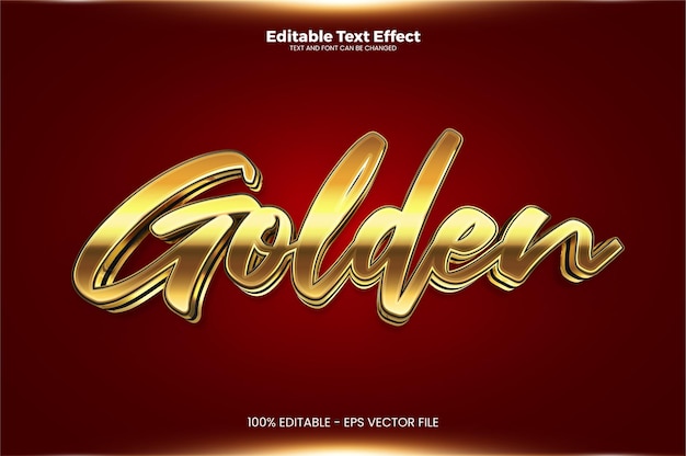 Golden editable text effect in modern trend style