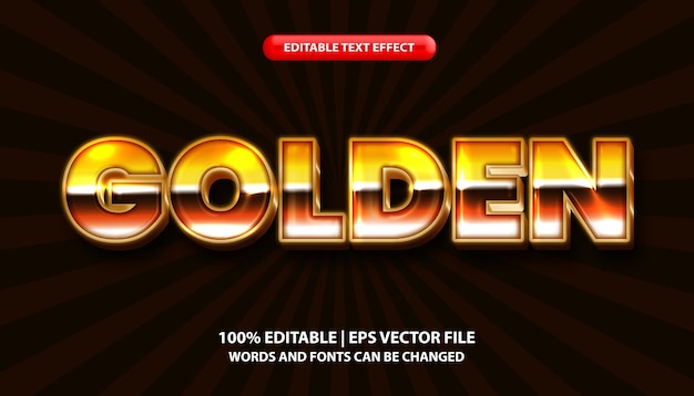 Golden editable text effect style gold gradient color effect