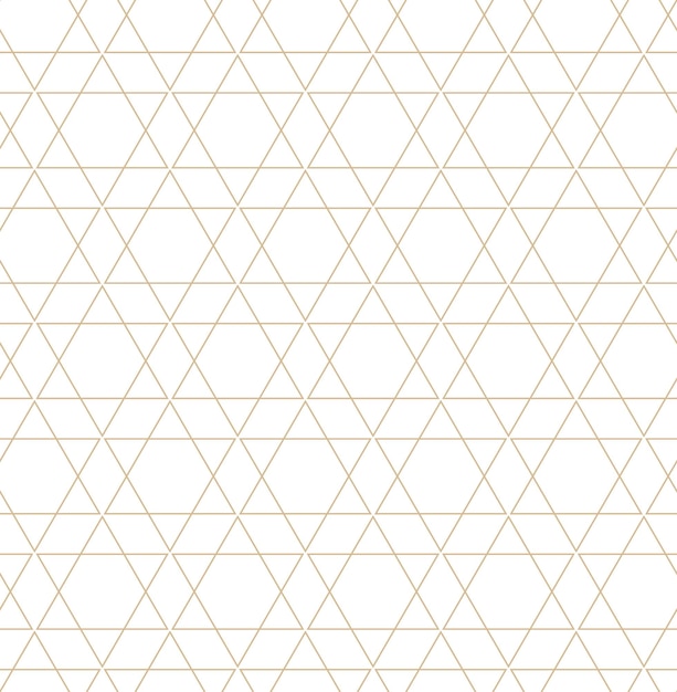 Golden geometric vector seamless patterns Golden lines triangles and rhombuses on a white background Modern illustrations for wallpapers flyers covers banners minimalistic decorations