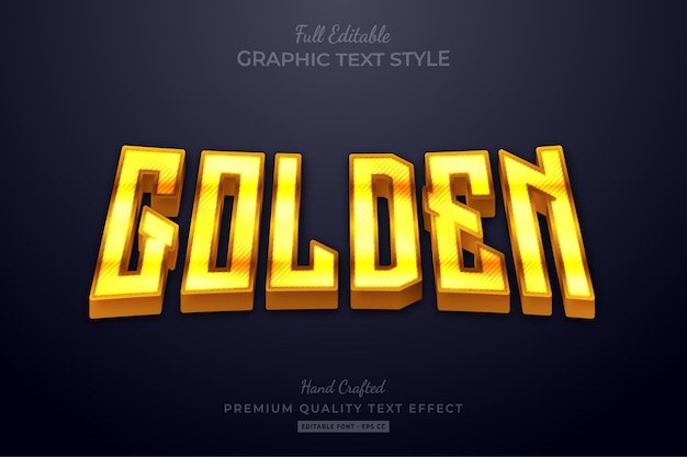 golden glow editable text effect