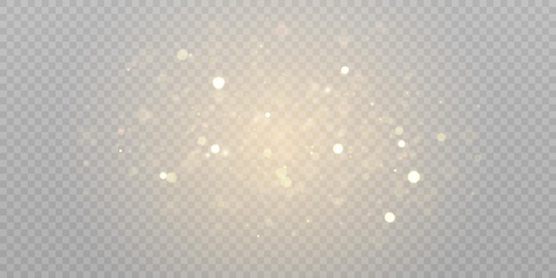 Golden glow effect glare explosion sparkle sun glare sparks and stars on transparent background