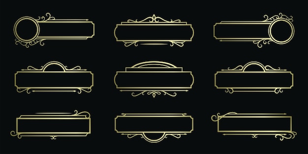 golden luxury vector frame set collection