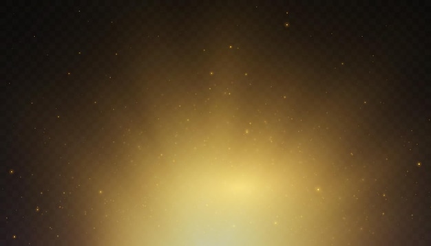 Golden rays rising up on a dark background Vector illustration