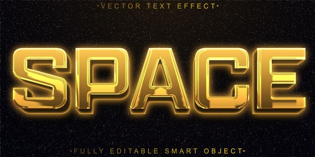 golden space vector fully editable smart object text effect