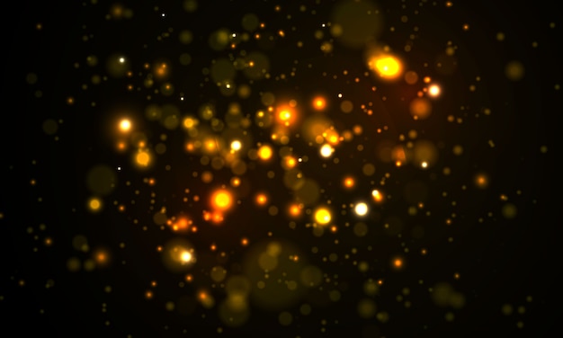Golden sparkling bokeh lights
