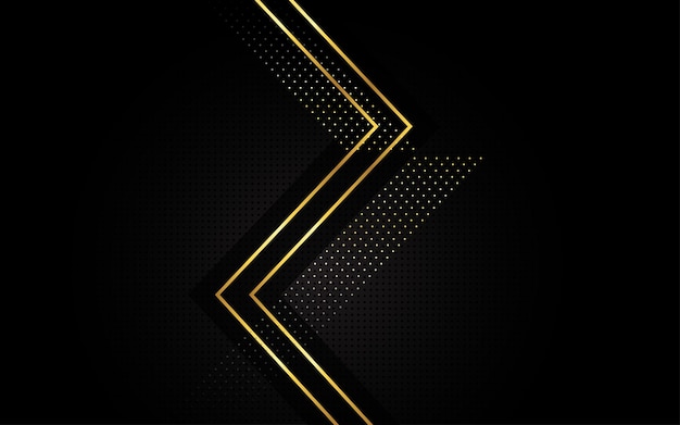 Golden sparkling with golden glitter isolated on black background Vector golden frame